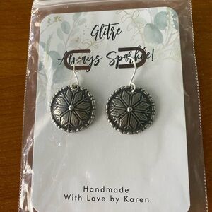 Pewter Earrings with snowflake design